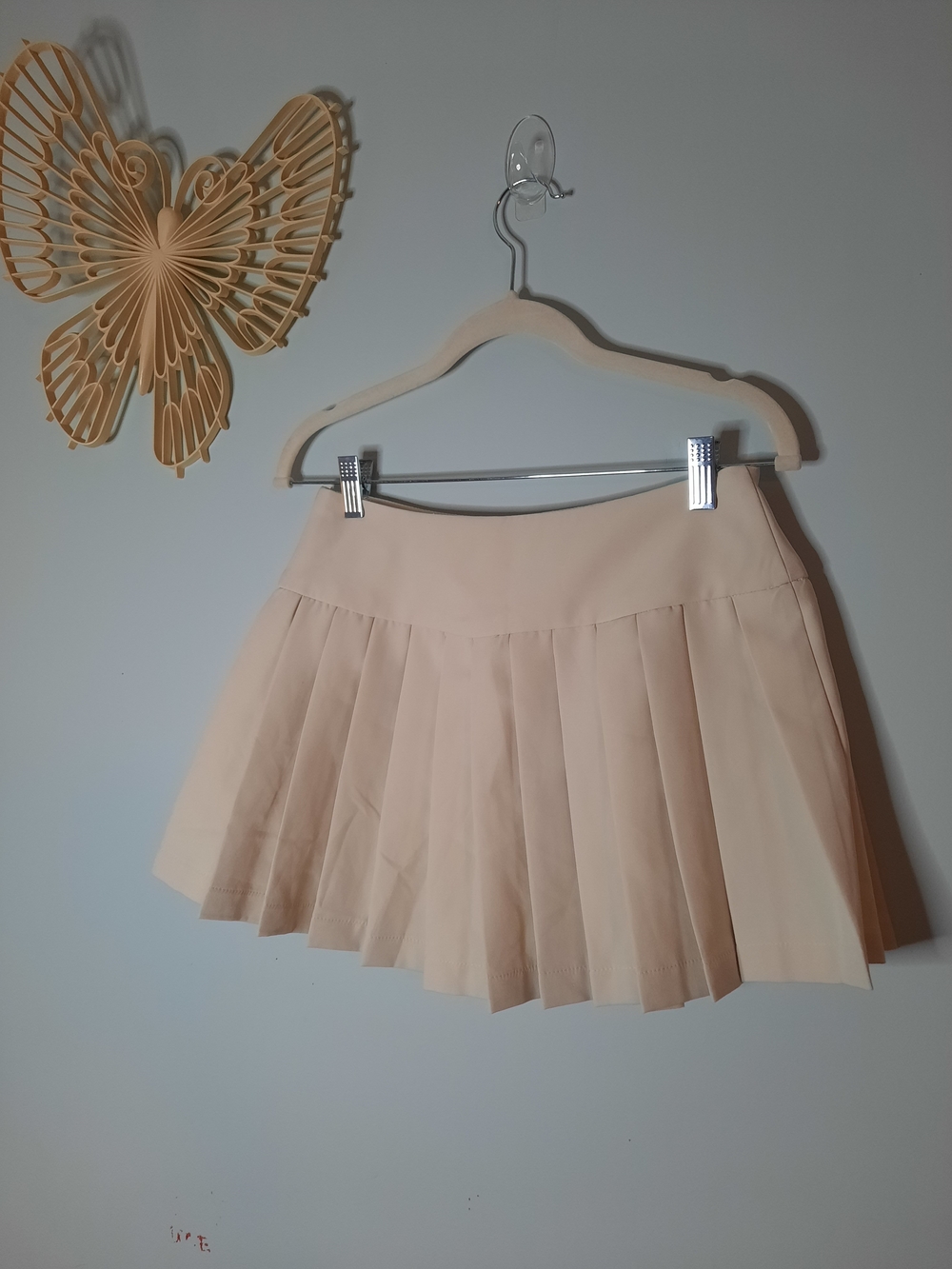 Pleated Mini Tennis Skirt Sz Small, Light Beige - Women's, Flowy, Flirty, Preppy